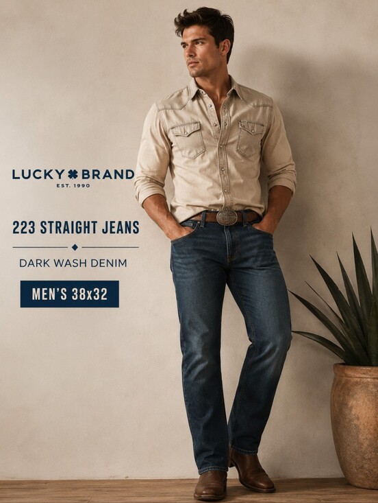 Lucky Brand Other - Lucky Brand 223 Straight Jeans | Dark Wash Denim | Men’s 38x32 | EUC
